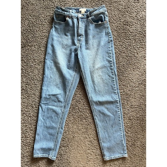 & Denim By H&M Mom Jeans Women's Size 8 Blue High Rise Zip Fly Cotton Blend - Picture 1 of 6